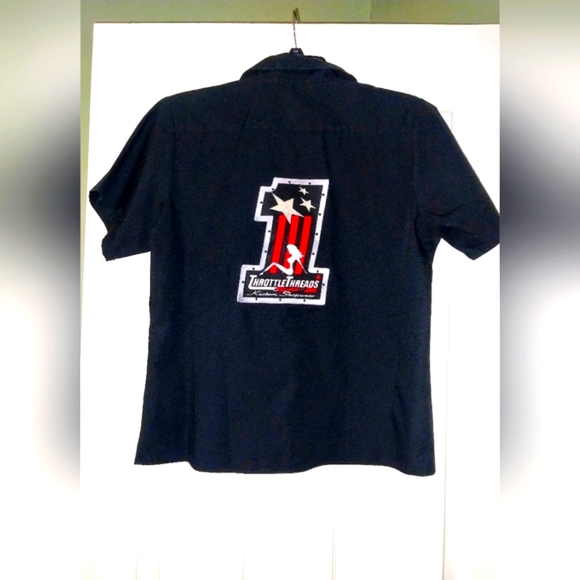 Throttle Threads Kustom Shopwear Women's Button Down Size M*  EUC - Picture 3 of 5